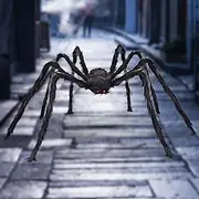 Libay Halloween Giant Spider, 6.6 FT Large Fake Hairy Spider Scary Decorations Halloween Spider Props Outdoor Yard Creepy Decor, Black