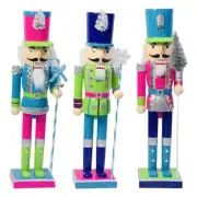 Colorful Wooden Nutcracker Soldier Christmas Decorations for Indoor Winter Table