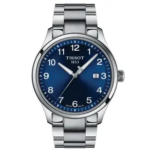 TISSOT天梭 官方授權 GENT XL CLASSIC 大三針腕錶-藍 母親節 禮物 42mm/T1164101104700