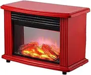 Freestanding Electric Fireplace Stove Heater with 3D Flame Effect for 500 Sq. Ft. Room, Overheating Protection,Metal Design,900W/1800W，Can be placed on table or floor