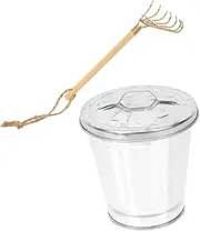 Hohopeti Elegant Iron Desktop Waste Bin Mini Rubbish Can Decorative Function for Home Use