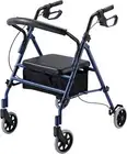 Heavy Duty Rollator Walker with Seat Basket, Foldable Rolling Walker Support...