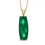 Elongated Cushion-Cut Green Chalcedony Pendant in 10K Yellow Gold