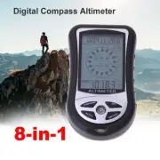 8-in-1 Altimeter Barometer LCD Compass Thermometer Handheld Height Gauge