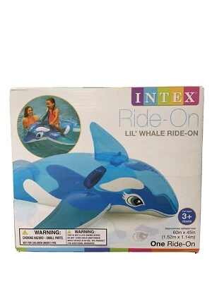 Inflatable Intex Lil Blue Whale Ride-On Pool Float 60x45”