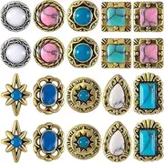 HINZIC 40Pcs 3D Western Nail Charms Vintage Turquoise Marble Nail Gem Star Waterdrop Halloween Acrylic Decorative Accessories for Jewelry Making Phone Case Pendant Bracelet Necklace Women Girls