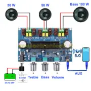 1X Bluetooth 5.0 TPA3116D2 2*50W+100W Dual Power Subwoofer Amplifier Board