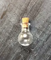 1 Glass Bottle and Cork Potion Apothecary Wishing Round Clear Vial mini 2mL 0.9"