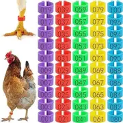 CougZed 100 Pcs Chicken Leg Bands - 16mm Colorful Numbered Chicken Tags Multi