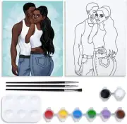 VOCHIC Couples Paint Party Kits Pre Drawn Canvas for Adults for Paint and Sip Da