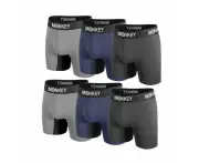 Monkey Undies Bamboo 6 Pack 2x Navy Blue, 2x Grey, 2x Black