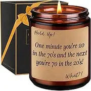GSPY Scented Candles - 70th Birthday Gifts for Women, Men - Birthday Gifts for 70 Year Old Woman, Man - Funny 70th Bday, Turning 70 Presents for Friends, Mom, Dad, Grandma, Grandpa, Her, Him