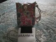 BRAHMIN MARLIN HOMEGROWN OMBRE PINK FLORAL PRINT LEATHER BNWT