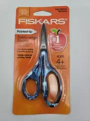Fiskars Safety-Edge Blade Scissors Pointed Tip 5" Ages 4+ Non-Stick Coating