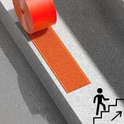 Stairs Edge Protection Stair Nosing Edge Trim PVC Stair Nosing Protection Corner and Edge Protection Anti-Slip Safety Tape Anti-Slip Stair Nosing Steps for Outdoor or Indoor Stairs-Orange