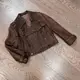 [二手] Benetton 咖啡棕色短版羊皮大衣外套