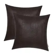 Brown Leather Throw Pillows 20 X 20 20" x 20" (Pack of 2) Brown - Snake