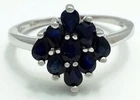 GENUINE 1.85 Cts BLUE SAPPHIRE RING 10k White Gold * FREE Appraisal Service