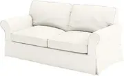 The Durable Cotton Sofa Cover Only ( Width: 81”~ 83.5” Not 92” ! ) Fits Pottery Barn PB Comfort Roll ARM Sofa ( Not Grand Sofa). A Durable Slipcover Replacement. Beige (Box Edge)