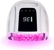 Bouzaak 96W Rechargeable Cordless UV LED Nail Lamp, Portable Nail Polish Curing Lamp with LCD Display Auto Sensor, 4 Timer Setting and Smart Sensor Nail Dryer (Silver)