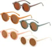 5 Pcs Cute round Sunglasses for Kids,Fashion Glasses,For Kids Boys Girls Beach O