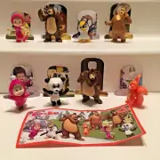 Complete set Masha and The Bear 4 (SD344 - TR161 B) +8 Bpz kinder Italy 2019