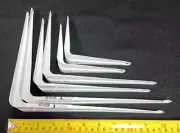 6 SHELF BRACKETS WHITE 3 SIZES 4X5, 6X8, 8X10, 2 OF EACH SIZE