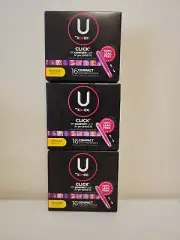 48 - U by Kotex Click Compact Tampons Regular Flex Unscented 3-16 Count boxes