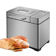 17-in-1 Automatic Bread Maker 2LB 650W Stainless Steel Bread Machine 3 Loaf Size