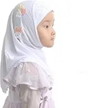 [Modest Beauty] Hijab Scarf Girls Hijab Head Scarfs Head Wrap with Flowers Hijab for Girls