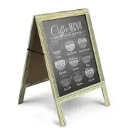 A-Frame Chalkboard Sign Rustic Wooden Sidewalk Easel Chalk Stand Menu Display