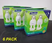 6 x 5W Warm White Light Globes Bulbs Lamps 2700K B22 Bayonet CFL Compact Fluoro