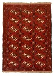 Vintage Hand-Knotted Area Rug 3'7" x 5'0" Traditional Wool Carpet