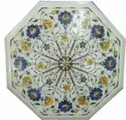 18" white marble table top coffee side inlay mosaic home decor antique G78