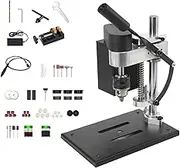Mini Electric Bench Drill Press Stand Kit, 8000PRM Home Drilling Machine, 7-Gear Variable Speed, Small Drilling Tool with Bench Clamp & Flexible Shaft for Metal, Wooden, DIY, Jewelry