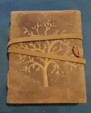 Moonster Leather Tree of Life Journal Handmade Writing Notebook Deckle Edge