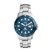 Fossil Fossil Blue Dive Three-Hand Date Stainless Steel Watch FS6050 Silver