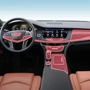 Car Interior Film Dashboard Piano Board Shift Center Console Anti-Scratch Transparent TPU Protection Film Accessories，for Cadillac CT6 2018-2023 (Style for RHD)