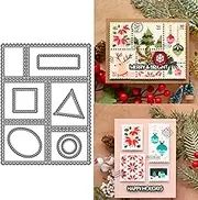 Postage Collage Dies for Card Making Triangle,Circle,Oval, Rectangle,Square Shape Metal Cutting Dies for DIY Scrapbooking Paper Crafting Handmade Crafts Scrapbooking Supplies Embossing Stencil Dies