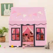 CostwayKids Play Castle Tent Large Playhouse Toys Gifts with Star Lights Washable Mat-Pink