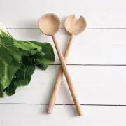 Mango Wood Salad Servers Rustic Country Farmhouse Home Decor