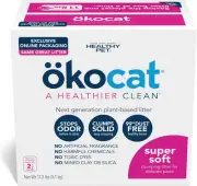 ökocat Super Soft Wood Clumping Cat Litter, Unscented,11.2 Medium, pink