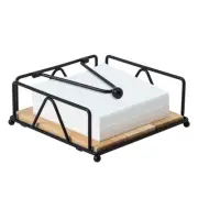Square Napkin Holder - Durable Table Napkin Dispenser with Weighted Arm, Meta...