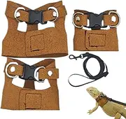Bearded Dragon Harness & Leash Set, Harness & Traction Rope for Bearded Dragon | Adjustable Bearded Dragon Traction Leash | Comfortable to Use Reptile & Amphibian Harnesses for Geckos