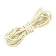 Flat Leather Cord, 3.3 Yard 4mm Leather String Strips for DIY Crafts Beige
