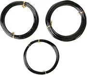 Quality Black Long Lasting Bonsai Training Wire Set of 3 Sizes - 1.0mm, 1.5mm, 2.0mm (32 Feet Each Size)