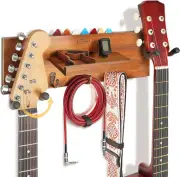 SNIGJAT Guitar Wall Mount with Rotatable Hook, Wood Guitar Hanger with Shelf and