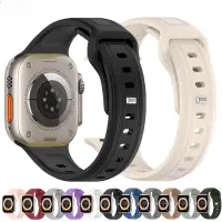 在飛比找蝦皮商城優惠-矽膠呼吸錶帶手鍊錶帶兼容 apple watch S8 7 