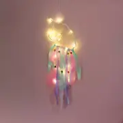 Kids Unicorn Dream Catcher Net LED Night light Wall Hanging Craft Home Decor