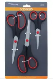 3 x Stainless Scissors Set Household Craft Student Office Sharp Cut Scissor